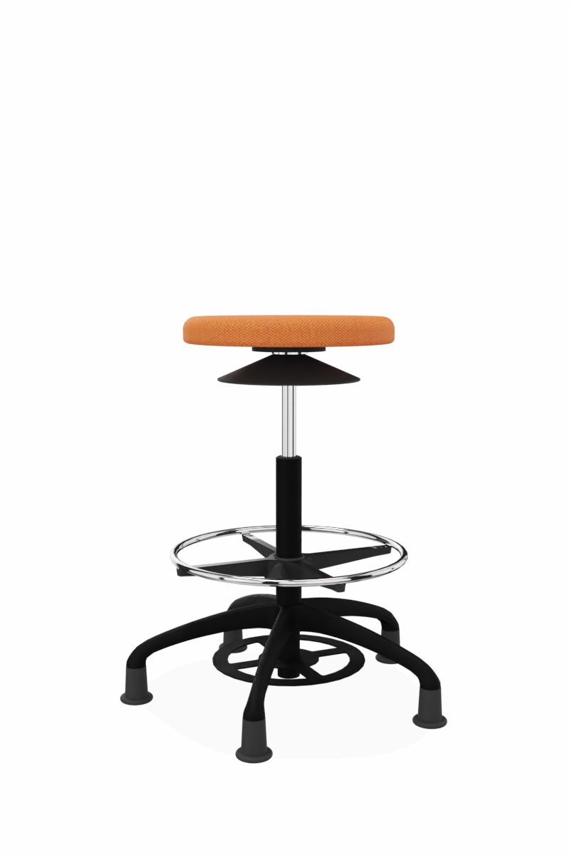 Löffler Ergo XL, Pure Orange, Fußkreuz schwarz, Kunststoffgleiter