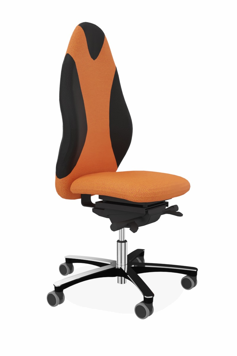 Löffler Tango SPORT, Pure Orange, ohne Armlehnen, Fußkreuz poliert